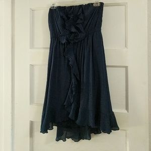 Strapless Navy Blue Dress